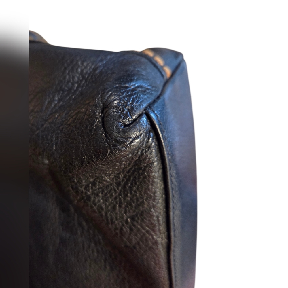 Plinio Visonà Classic Pebbled Leather Tote Featuring Tortoise-shell Satchel Bag - Picture 6 of 15